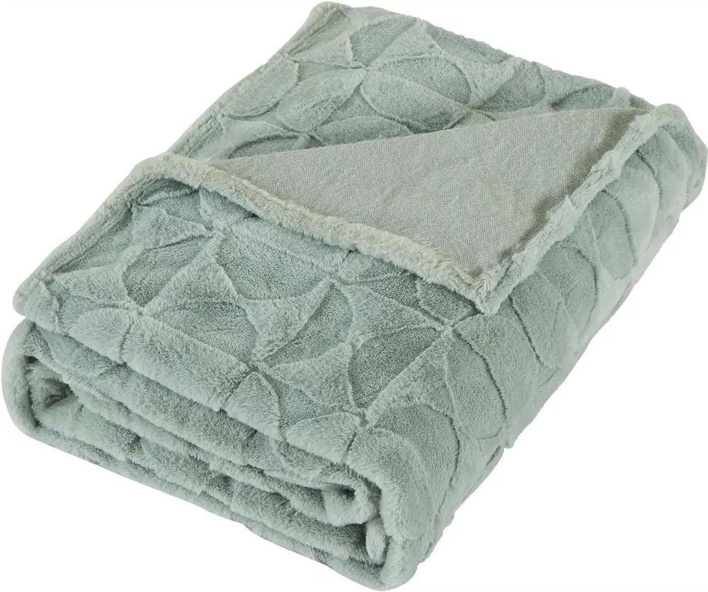 СТОЛИЦА ТЕКСТИЛЯ Плед Shapes - изысканный велсофт в сочном зеленом 88035587