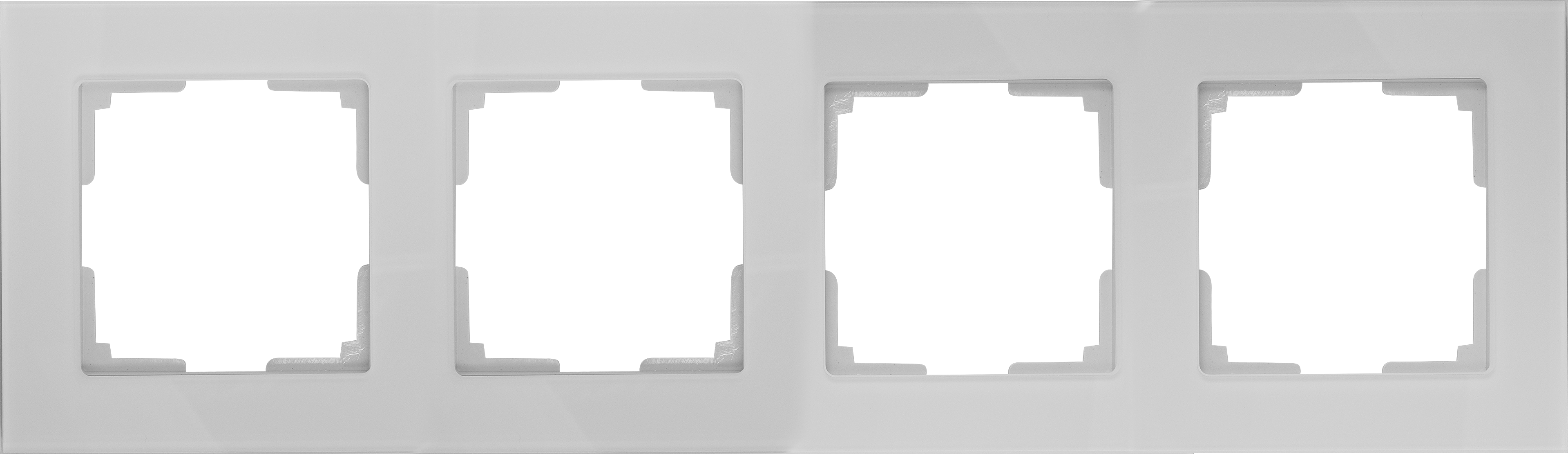 17781608 Рамка для розеток и выключателей 4 поста стекло цвет белый Favorit STLM-0008578 WERKEL