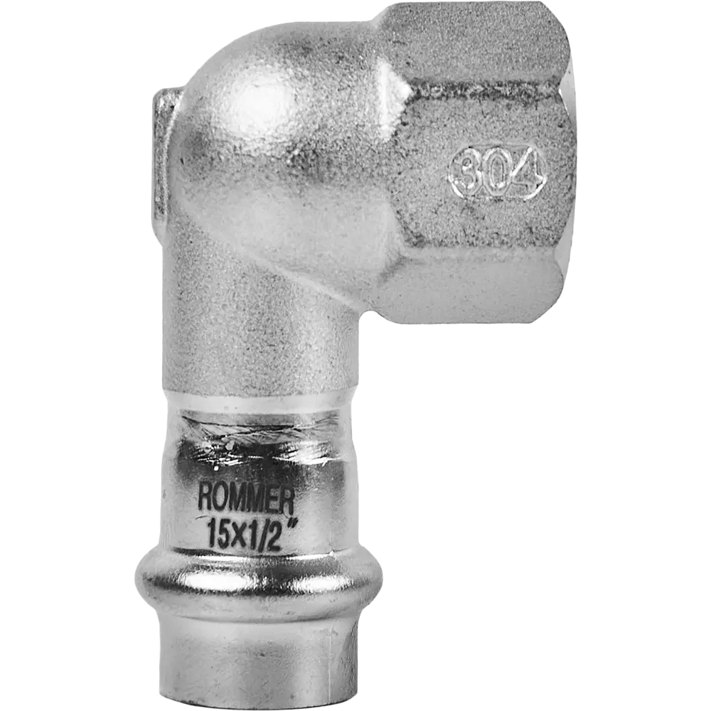 Угол переходной Rommer 1/2"x15 мм ВПр-ВР нержавеющая сталь STLM-2210645 - Вид №2