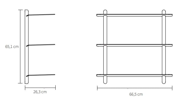 Стальной и деревянный настенный книжный шкаф Gejst Nivo ARCH-00139299 - Вид №4