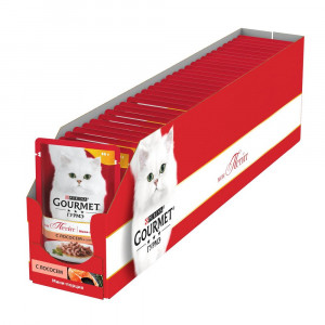 ПР0033372*30 Корм для кошек Мон Петит, с лососем в соусе, пауч 50 г (упаковка - 30 шт) Gourmet
