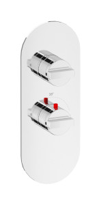 EUA112CCNHJ Комплект наружных частей термостата на 1 потребителей - вертикальная овальная панель с ручками Hey Joe IB Aqua - 1 потребитель