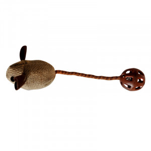 ПР0050362 Игрушка для кошек Natural Мышка с мячом на хвосте и кошачьей мятой CHOMPER