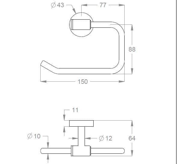 Держатель рулона из нержавеющей стали Fir Italia аксессуары для ванной комнаты сталь ARCH-00135885 - Вид №2