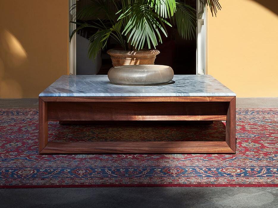 Низкий квадратный журнальный столик из мрамора bardiglio Exteta Bellagio ARCH-00121284