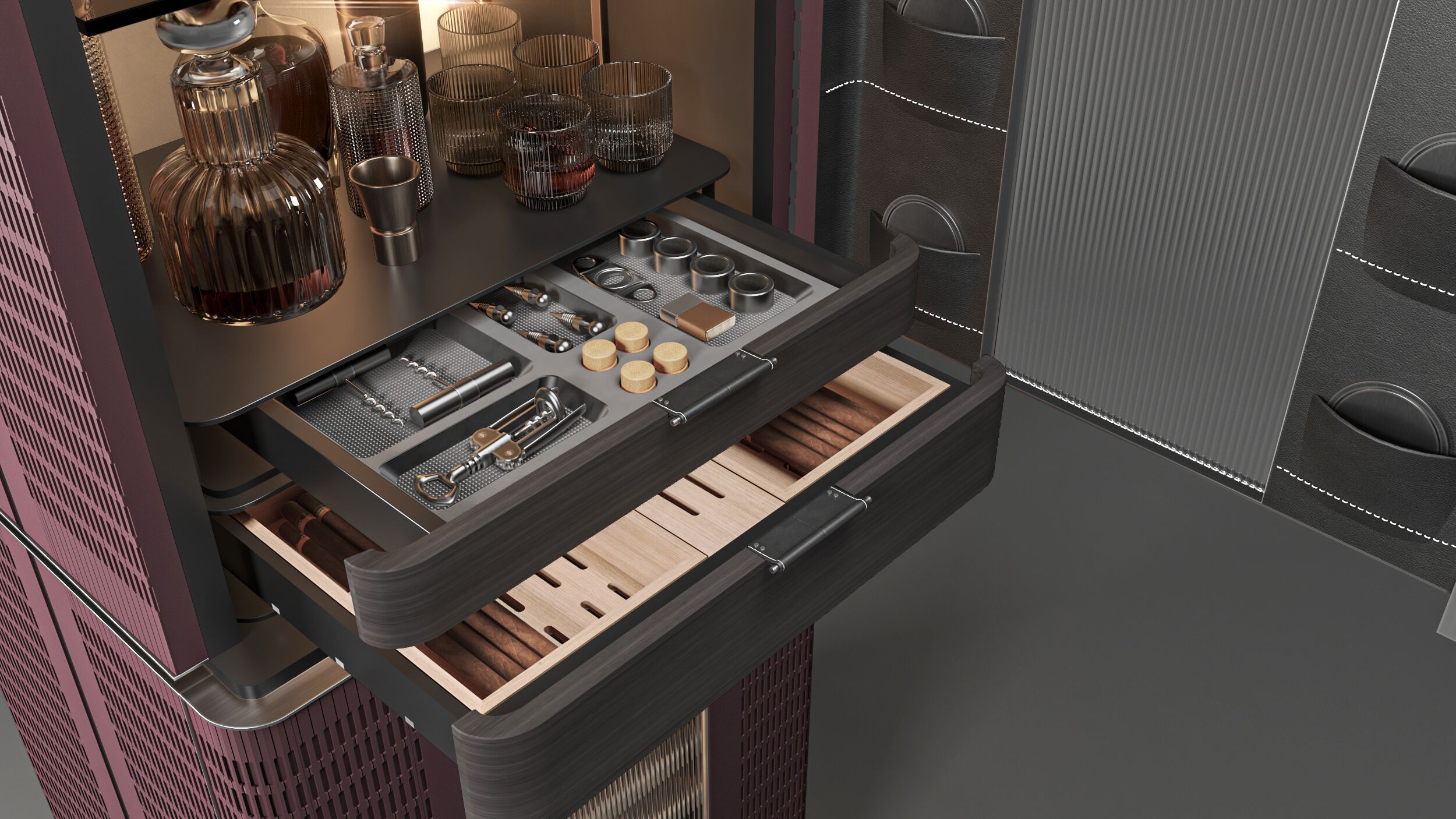 Шкаф для бара с винным погребом и увлажнителем для сигар SKS | Signature Kitchen Suite SKINS CLUB ARCH-00037719 - Вид №6