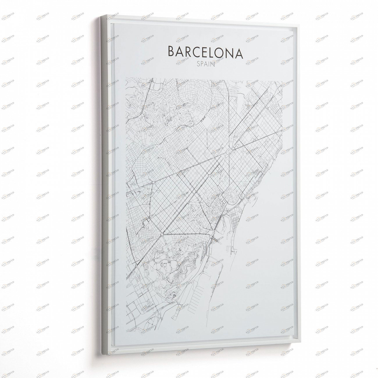 Картина на холсте 70х50 см белая Uptown Barcelona от La Forma LA FORMA UPTOWN 343093 Белый;черный 