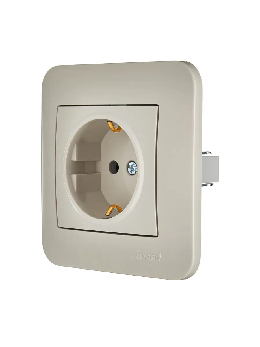 ASTI Розетка с защитой от детей ПБТ крем LEZARD 7081-0303-124B - Вид №2