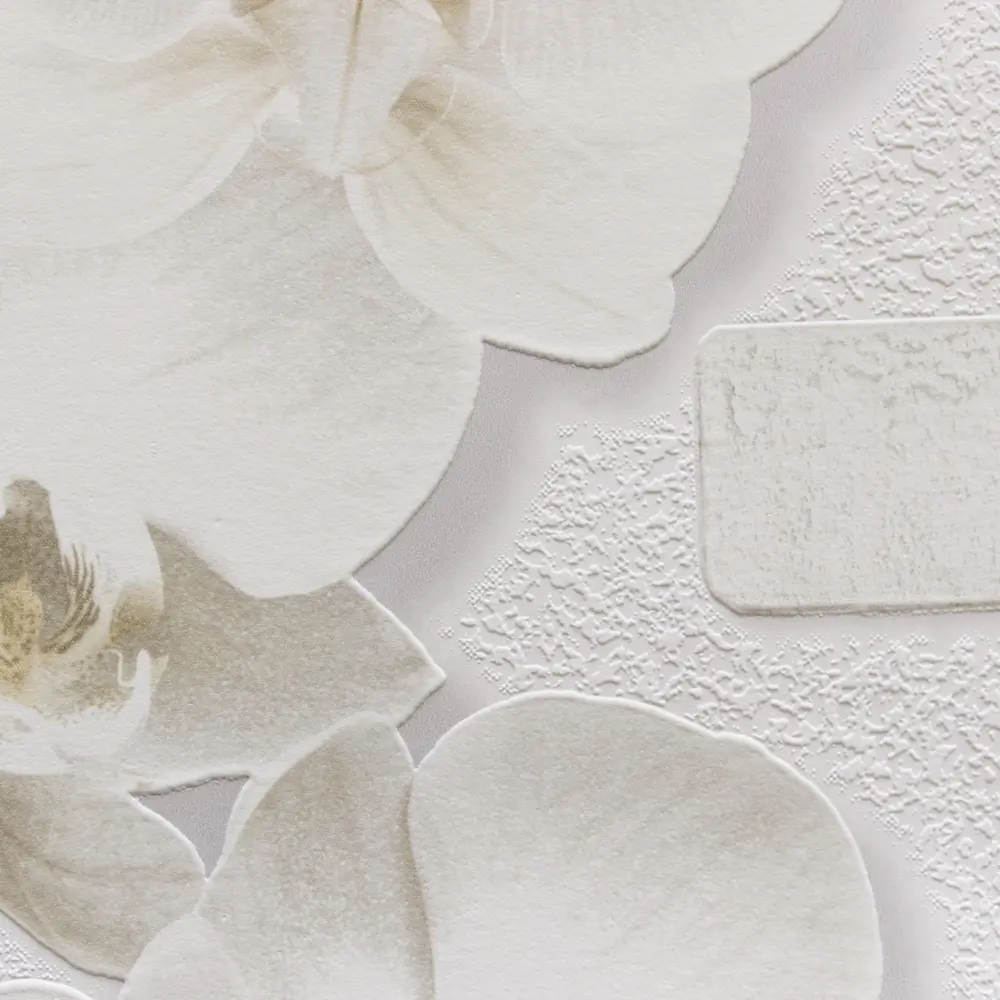 Аспект Ру Орхидея - виниловые обои белого цвета с цветочным узором 88487398 STLM-0077775 - Вид №1