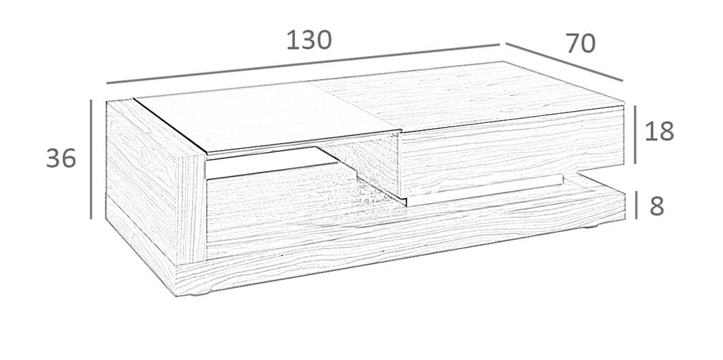 Низкий прямоугольный журнальный столик из грецкого ореха Angel Cerda Urban Deco ARCH-00028533 - Вид №6