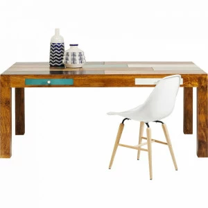 Обеденный стол деревянный с ящиками и цветными вставками 180 см Babalou KARE BABALOU 323051 Коричневый