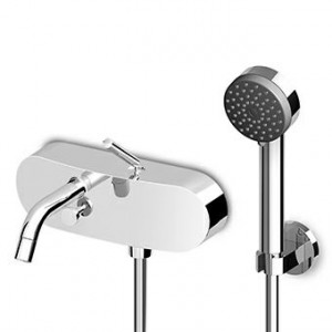 ZP1148 Смеситель ванна-душ внешний однорычажный с переключателем, аэратором, душевым комплектом. Zucchetti Isy