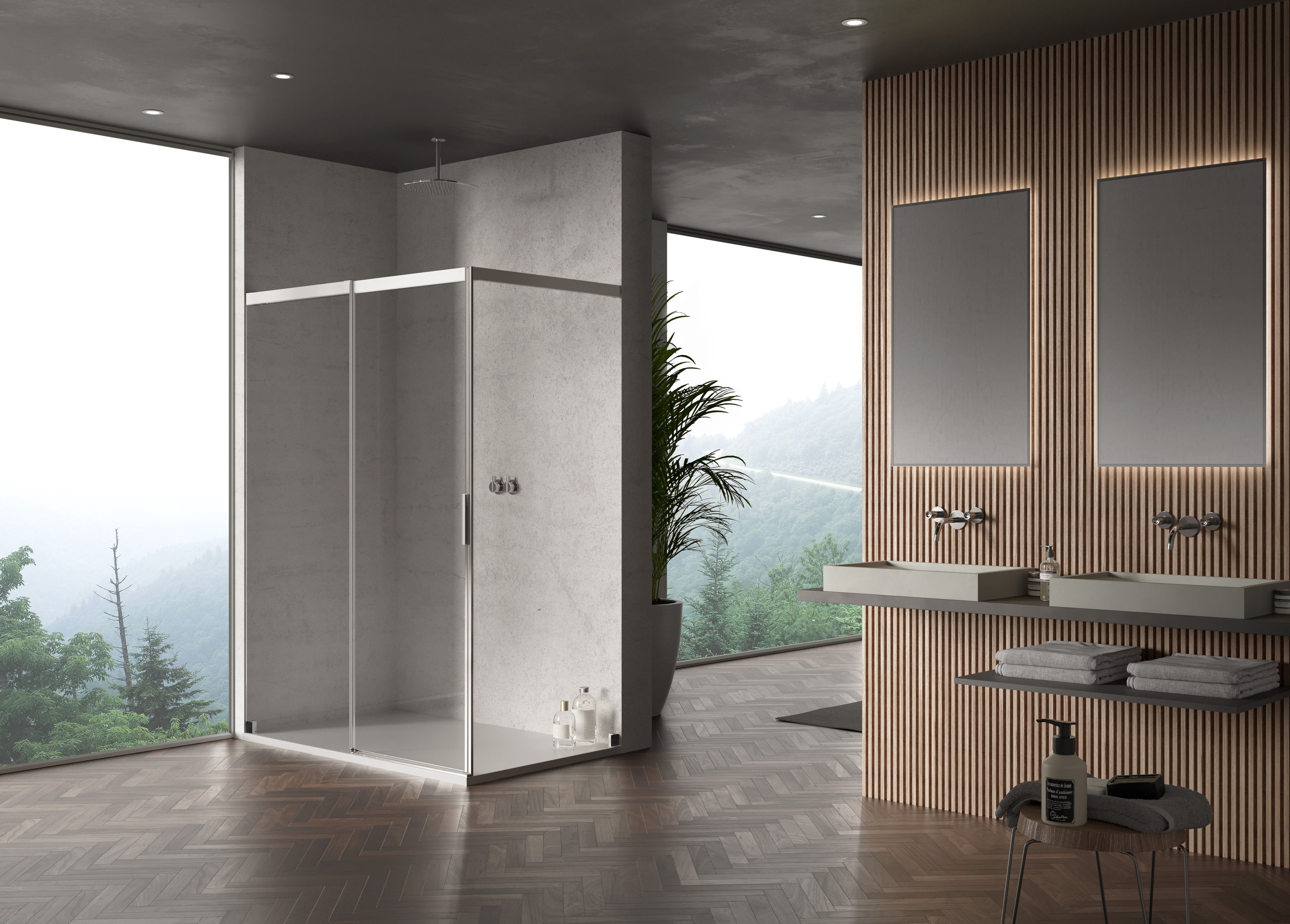 Алюминиевая и стеклянная душевая кабина с раздвижной дверью DUKA вода 5000 ARCH-00073626 - Вид №3