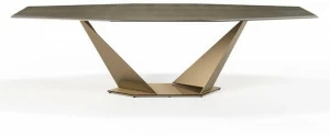 Reflex Восьмиугольный стеклянный стол на металлической основе