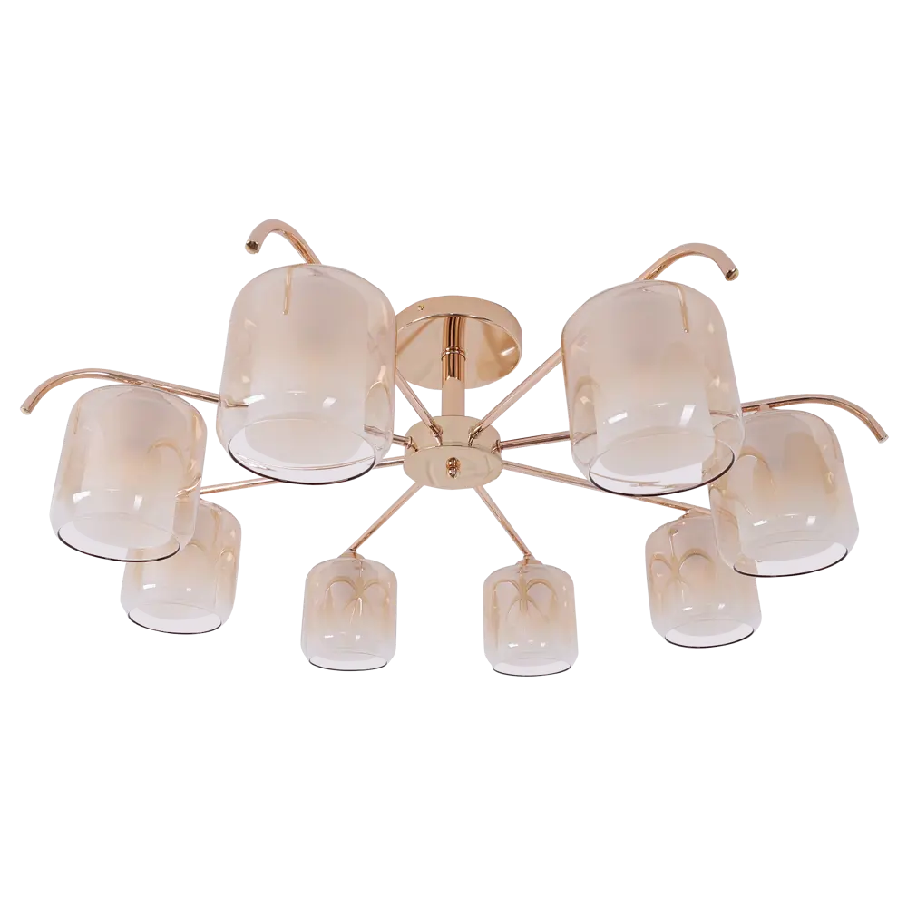 Люстра SCHAFFNER Astra 4420 - золотистая неоклассика с 8 стеклянными плафонами 89426418 STLM-1566621 - Вид №2