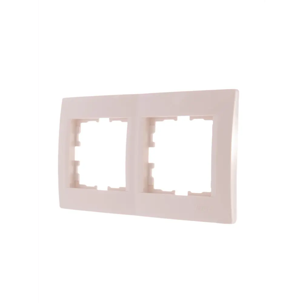 Рамка для розеток и выключателей Lezard Karina 2 поста горизонтальная цвет кремовый STLM-2088965 - Вид №2