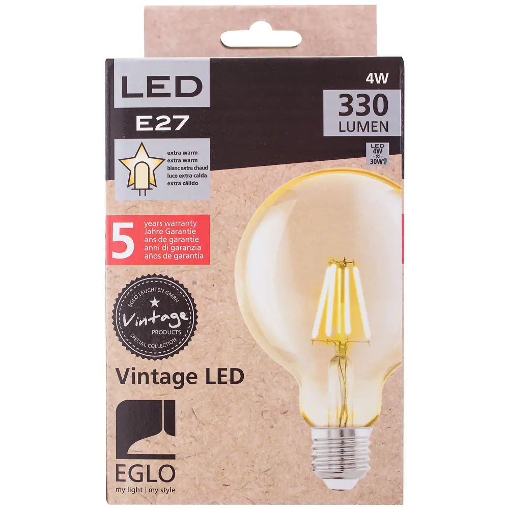 Лампа светодиодная E27 4 Вт 330 Лм свет янтарный Eglo STLM-2103720 - Вид №1