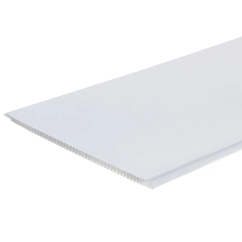 Панель ПВХ Рипсо белый 8 мм 2700х250 мм 0.675 м² КРОНАПЛАСТ STLM-2163180 - Вид №1