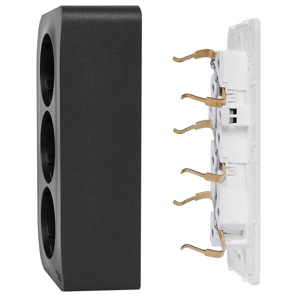 Розетка тройная накладная Schneider Electric Blanca с заземлением цвет антрацит SYSTEME ELECTRIC STLM-2044359 - Вид №4