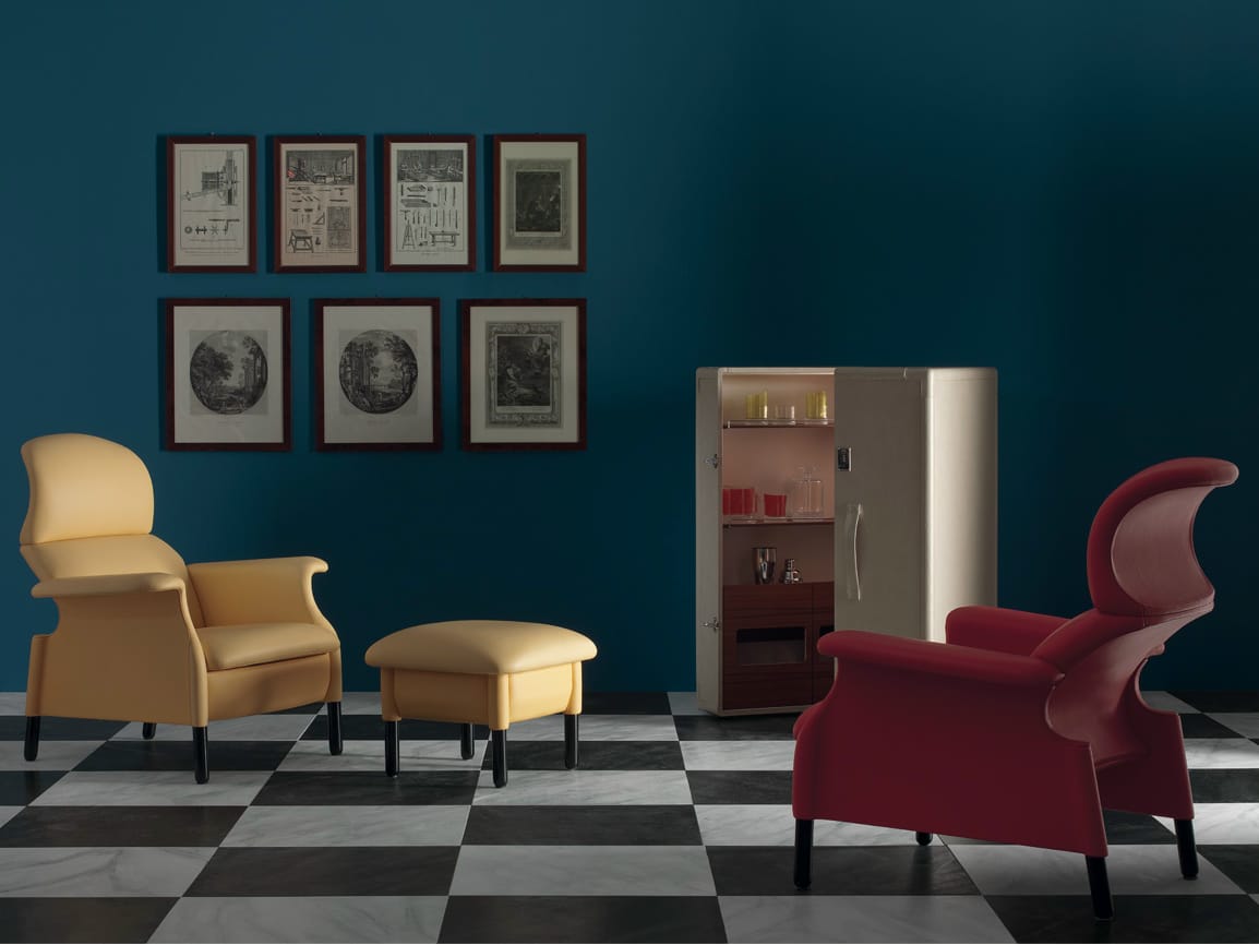 Кожаный пуф Poltrona Frau коллекция - диваны и кресла ARCH-00073830 - Вид №1