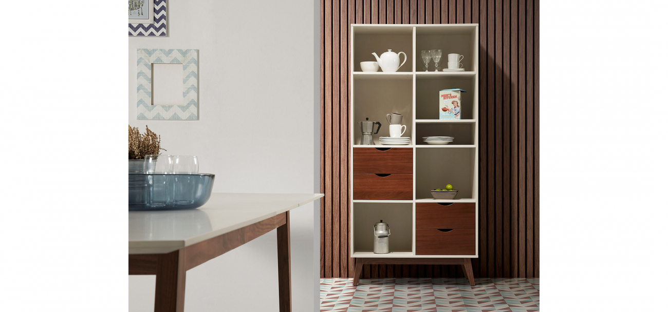 Книжный шкаф серый Nut LA FORMA  149956 Бежевый  - Вид №5