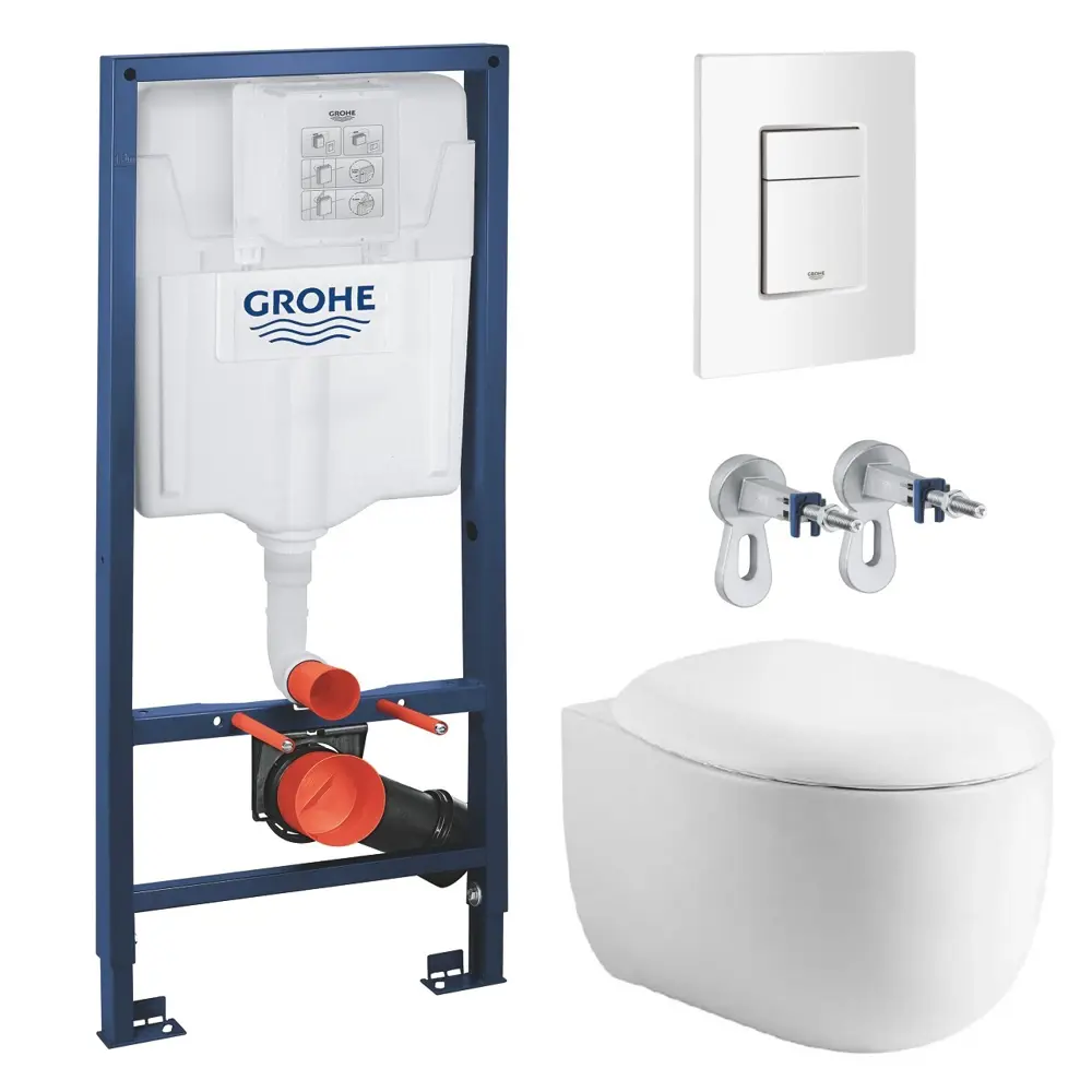 Комплект инсталляции Grohe NW0159/S, с унитазом Aquatek Альтаир и сиденьем с микролифтом