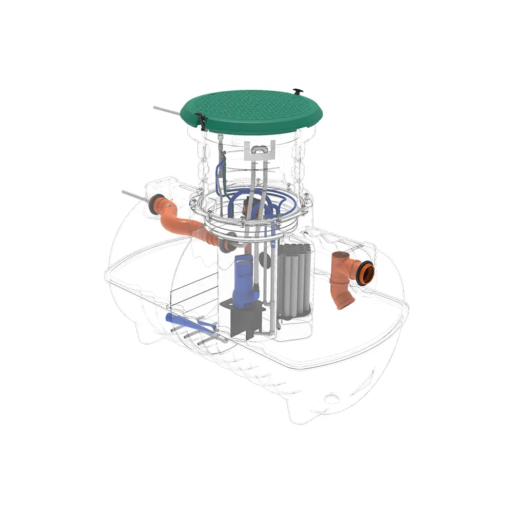 Станция биологической очистки четрыхкамерная Rostok Ground 4 Pro 1800 литров 800 л/сутки STLM-2204309 - Вид №13