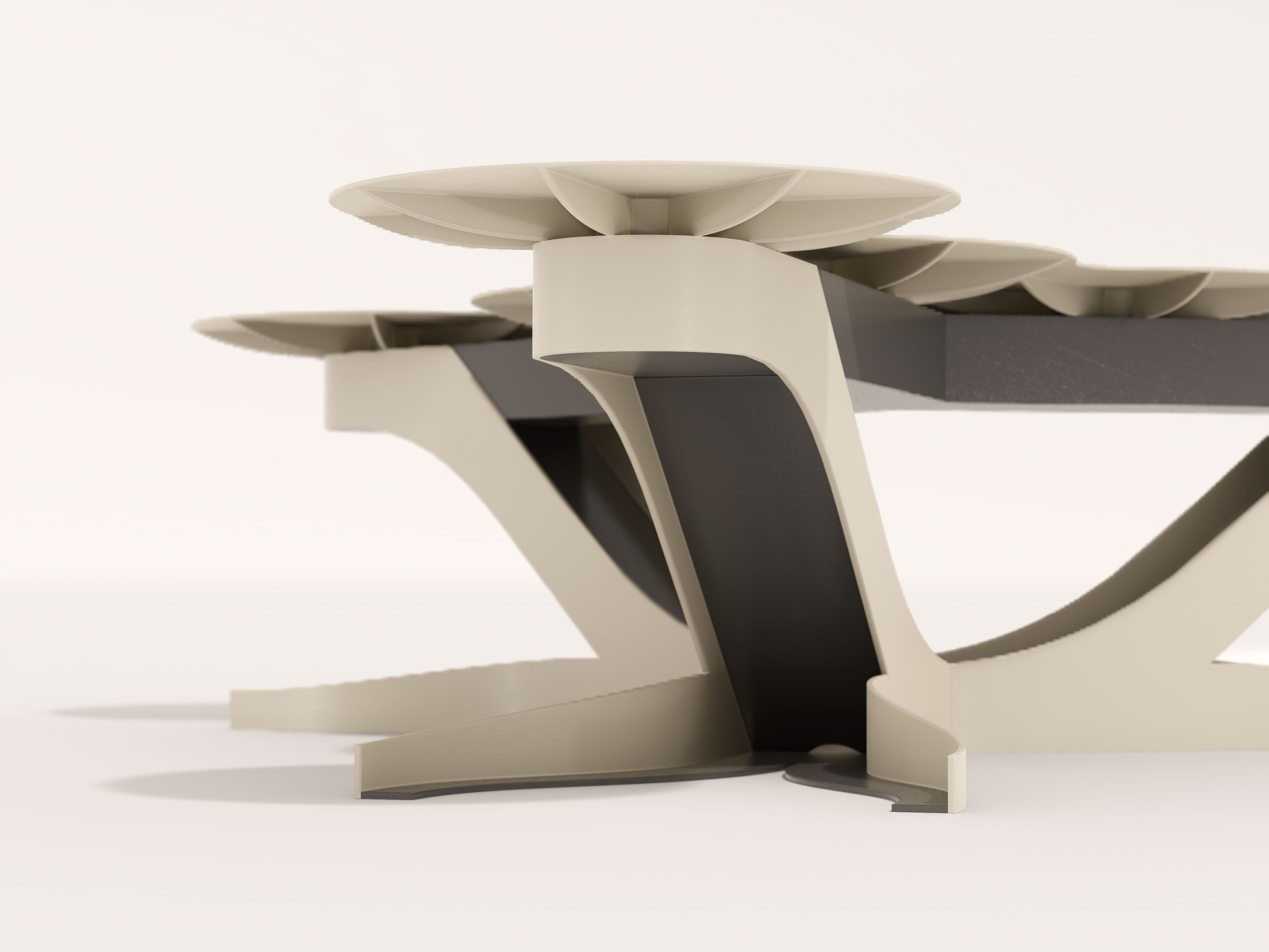 Модульная стальная скамья с порошковым покрытием на стержне CITYSì плющ ARCH-00144201 - Вид №3