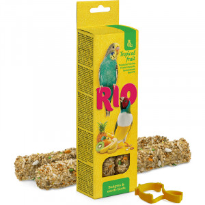 ПР0039978 Лакомство для птиц Палочки для волнистых попугайчиков и экзотов с тропическими фруктами 2х40г RIO