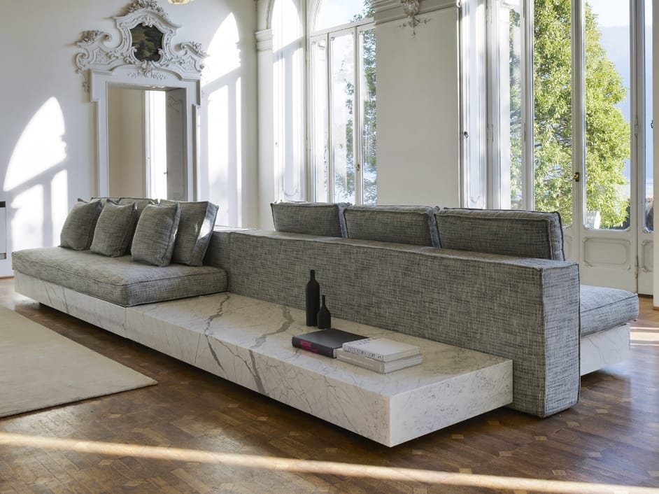 Скульптурный мраморный диван и ткань с журнальной стойкой FranchiUmbertoMarmi полет ARCH-00060312