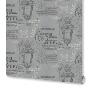 Обои флизелиновые Euro Decor Vitruvi серые текстурные 1.06 м 89437890