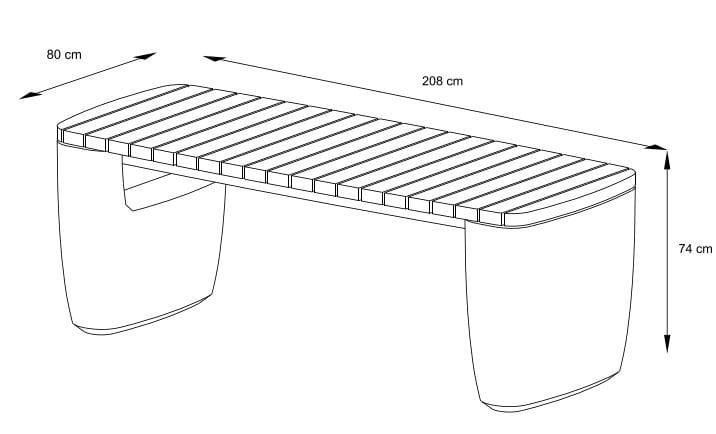 Прямоугольный стол для общественных мест из бетона и дерева Kremen ARCH-00055578 - Вид №13