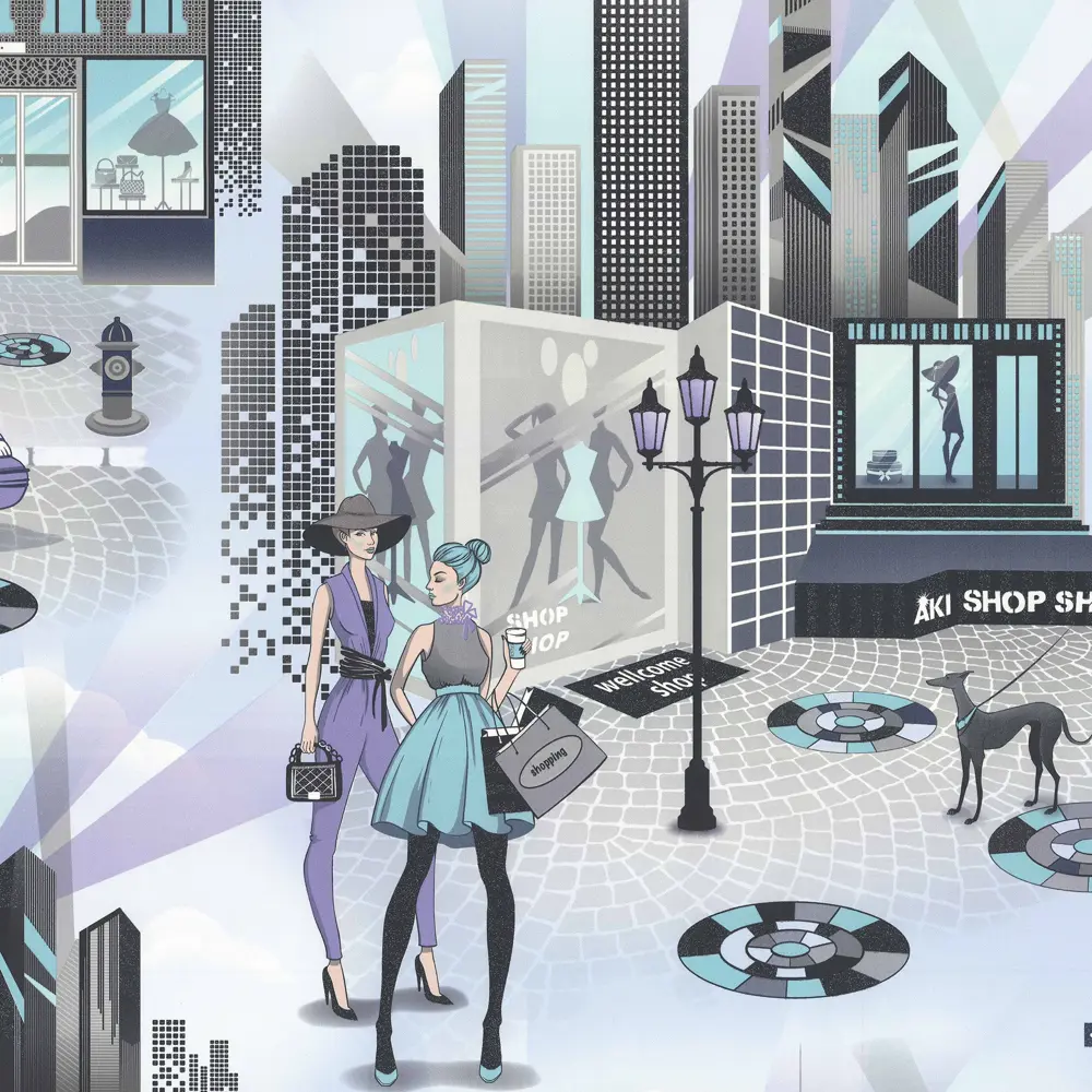 Обои флизелиновые Артекс Модницы фиолетовые 1.06 м 10293-03 STLM-2095800 - Вид №1