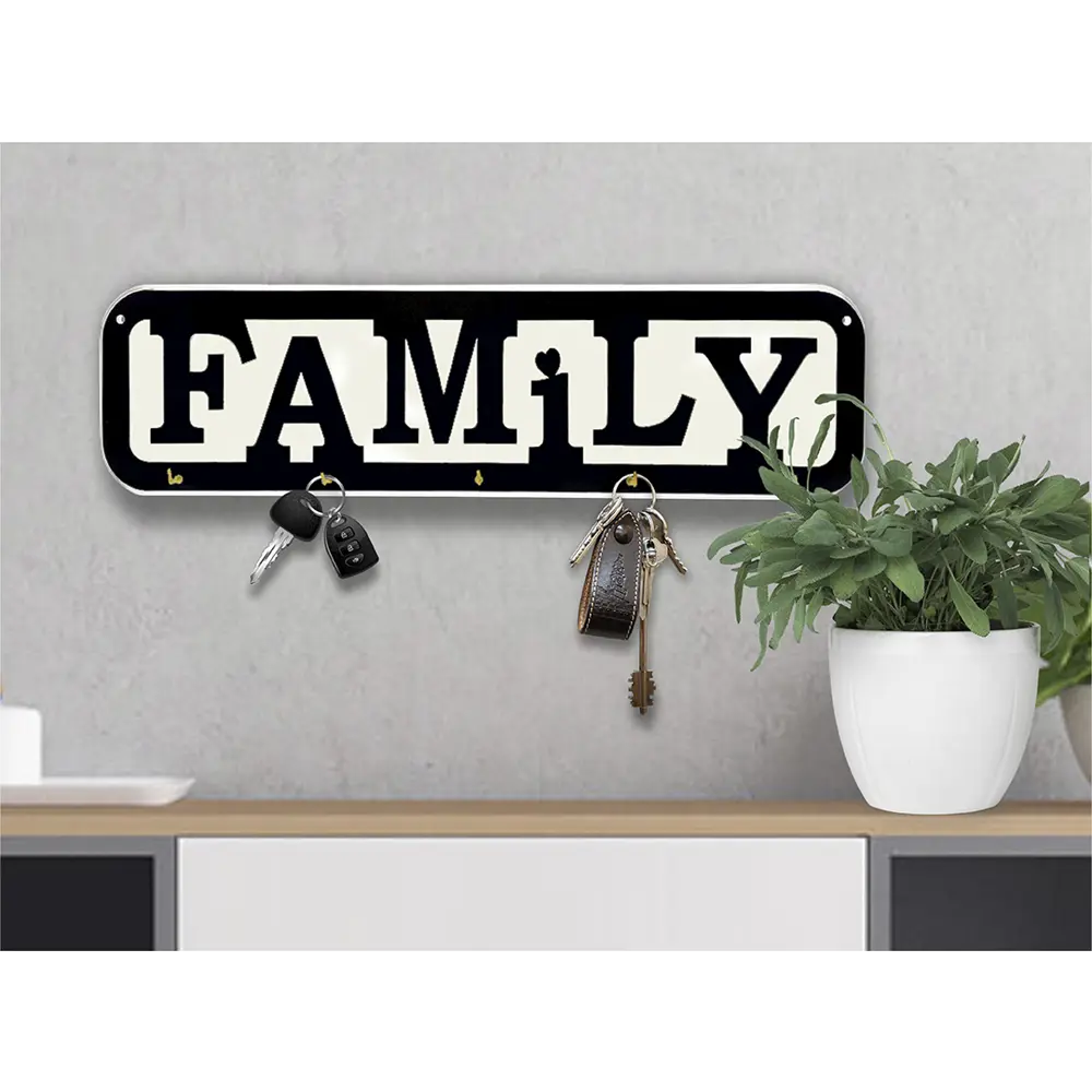 Ключница Family 40x10x2 мм МДФ цвет черный Santreyd STLM-2105927 - Вид №1