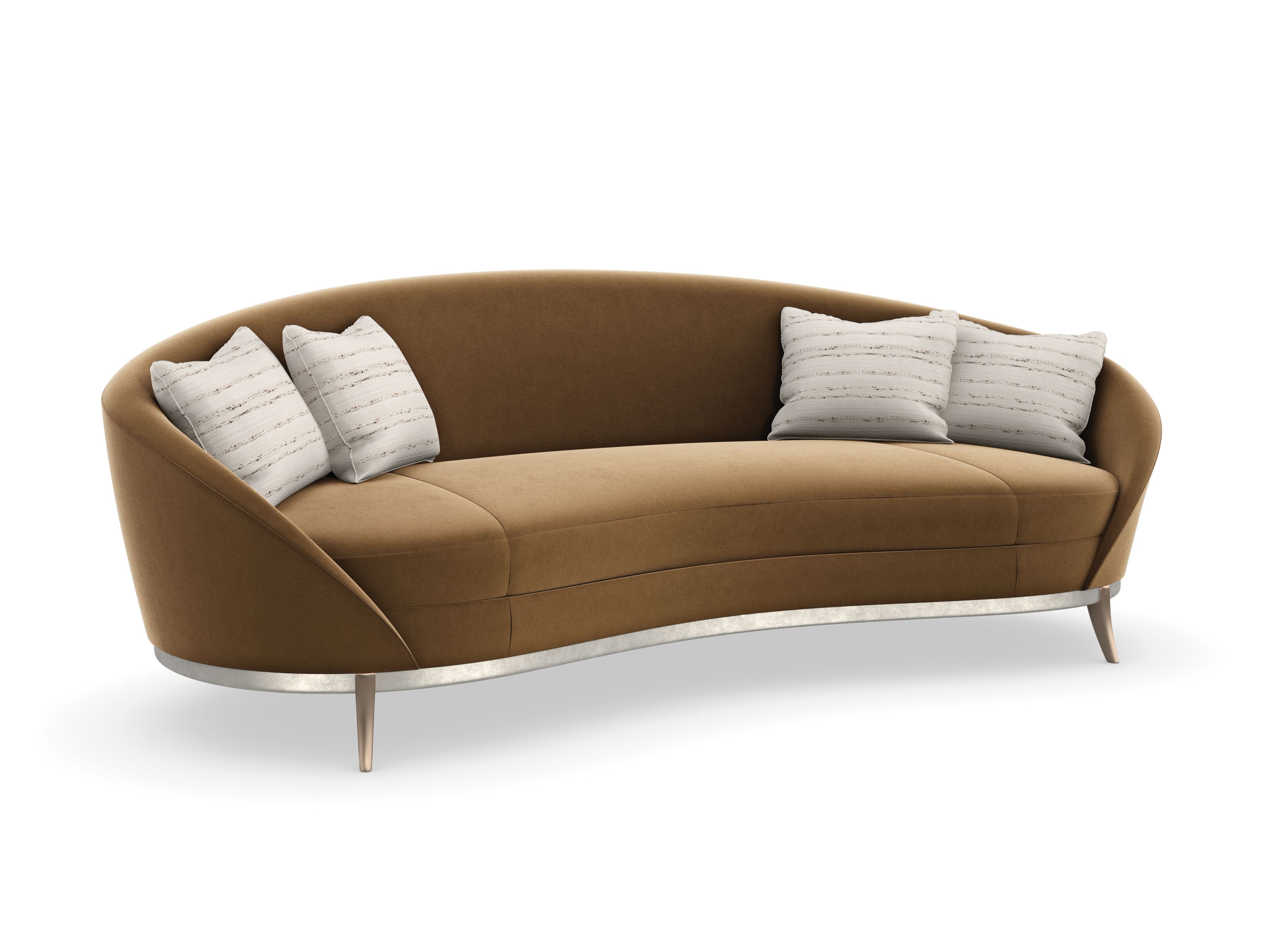 3-местный бархатный изогнутый диван Caracole MAIN EVENT ARCH-00033341