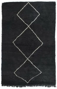 AFOLKI Прямоугольный шерстяной коврик с длинным ворсом и геометрическими мотивами Beni ourain Taa1093be