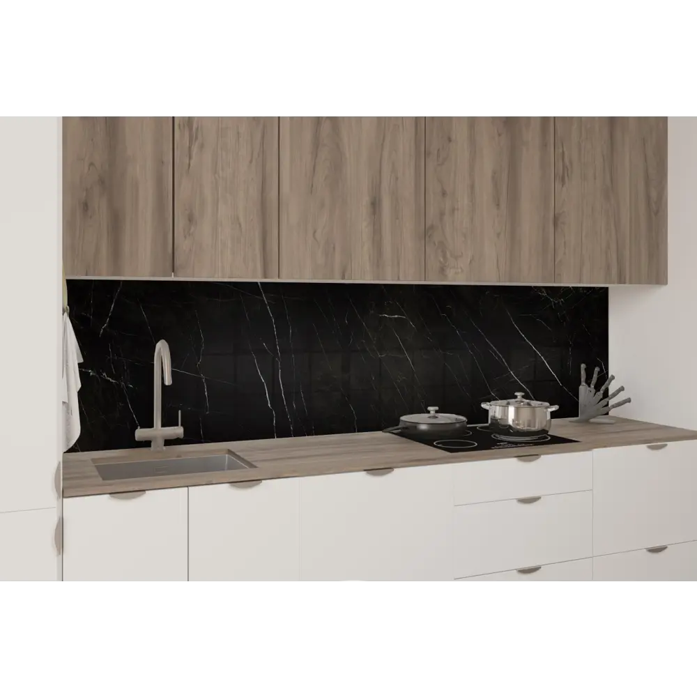 Стеновая панель Alumoart Bruno Perla Mocco 46.1.4 60x0.4x240 см алюминий цвет черный мрамор STLM-2089107 - Вид №3