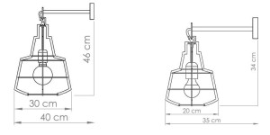 Металлический настенный светильник