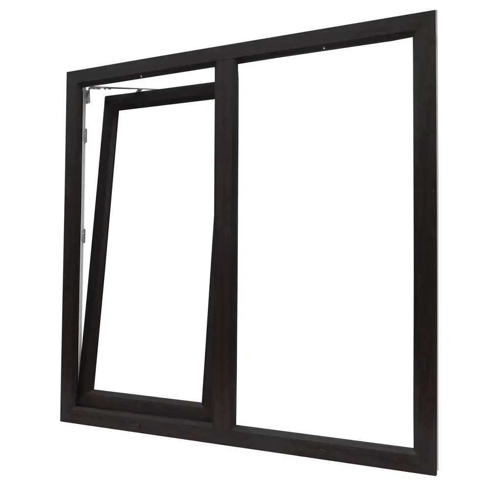 Окно пластиковое ПВХ VEKA двустворчатое 1200x1200 мм (ВхШ) двухкамерный стеклопакет белый/темный дуб STLM-2036824 - Вид №4