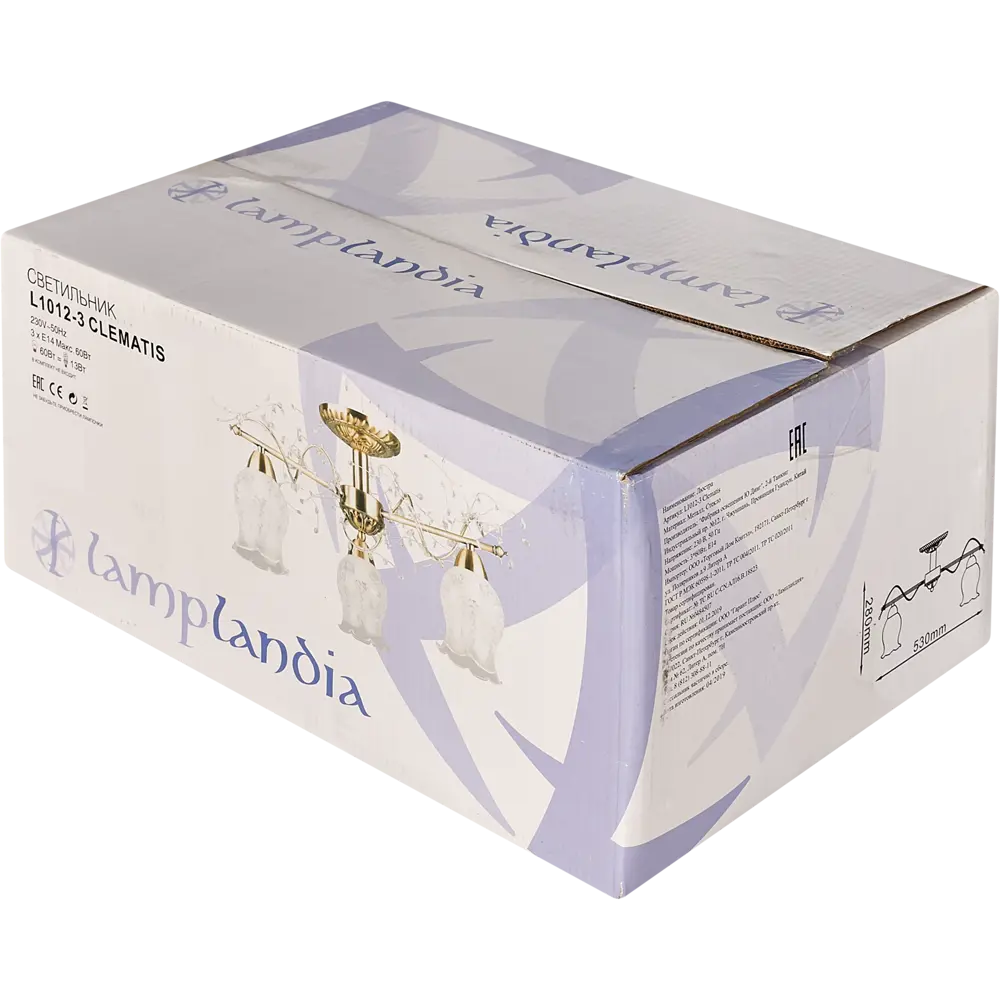 Люстра Clematis 3xE14x60 Вт LAMPLANDIA STLM-2155477 - Вид №7