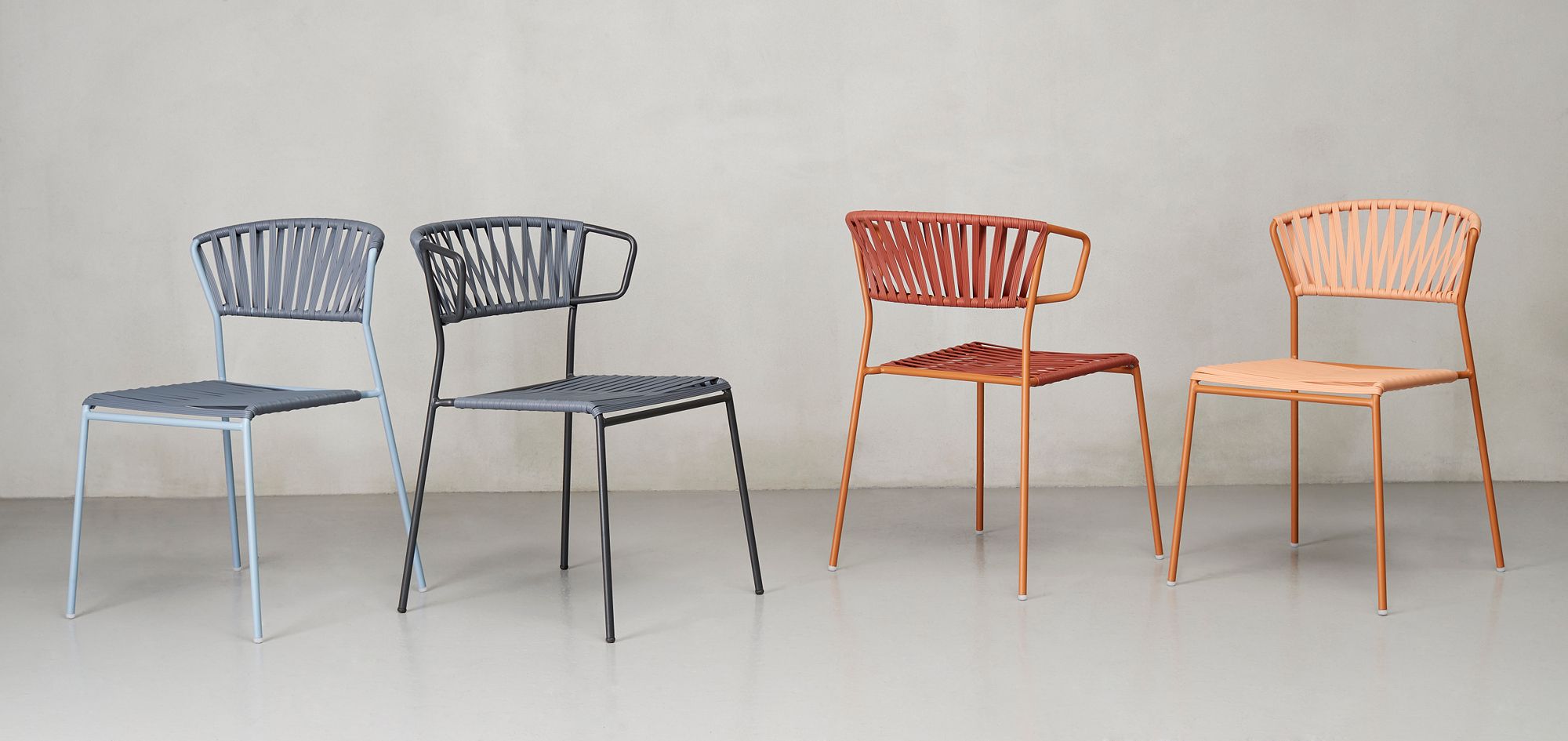 Открытый стул из нержавеющей стали и плетеной проволоки из ПВХ S-CAB Лиза ARCH-00125424 - Вид №5