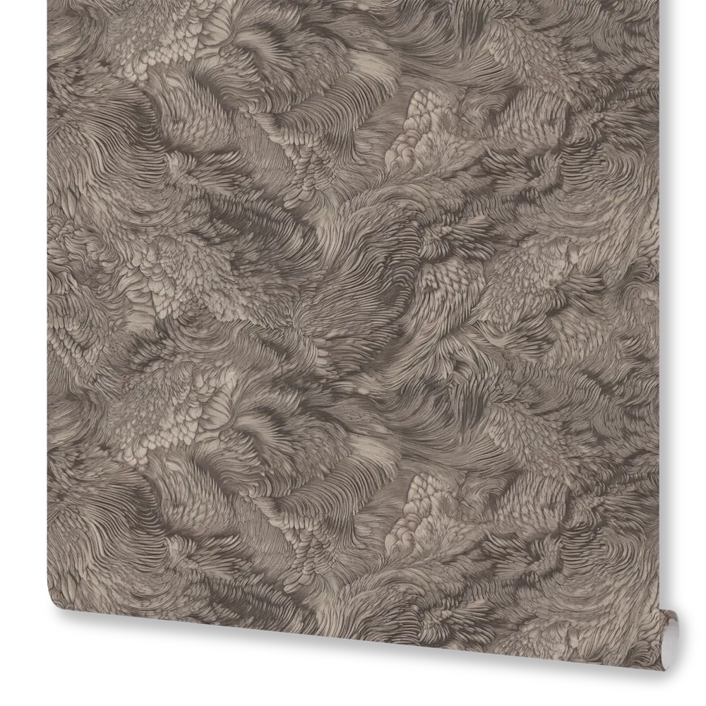 MONTE SOLARO Nika - флизелиновые обои с рисунком пера в коричневых тонах 89423728 STLM-1573322