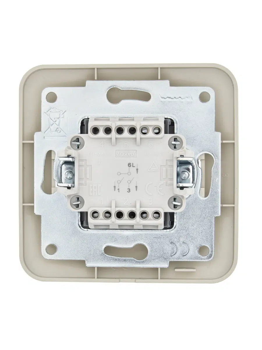ASTI Выключатель двойной крем LEZARD 7081-0303-101 - Вид №1