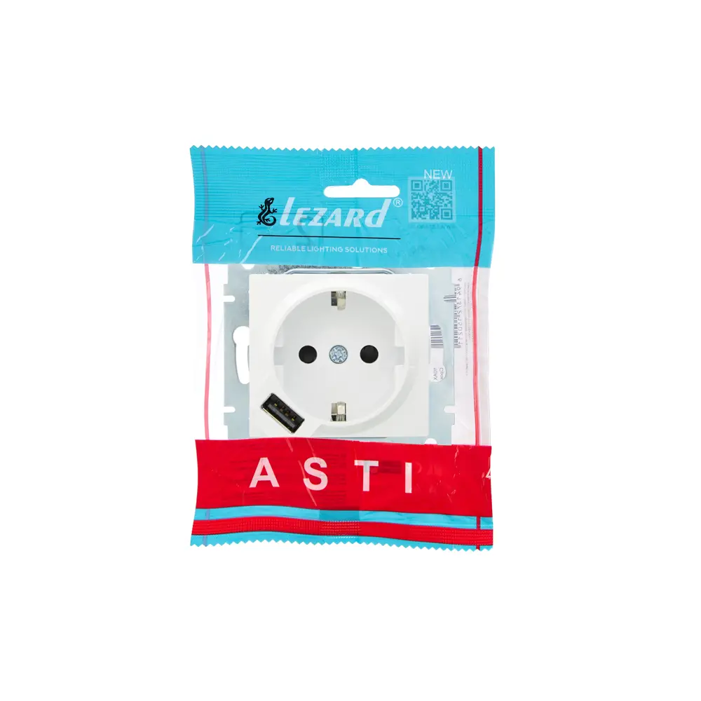 Розетка USB встраиваемая Lezard Asti с заземлением цвет белый 89385419 STLM-2095861 - Вид №3