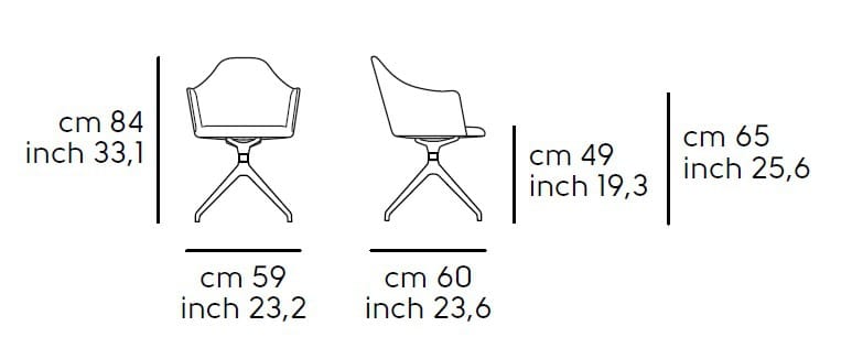 Тканевый стул с подлокотниками Midj ARCH-00037056 - Вид №5