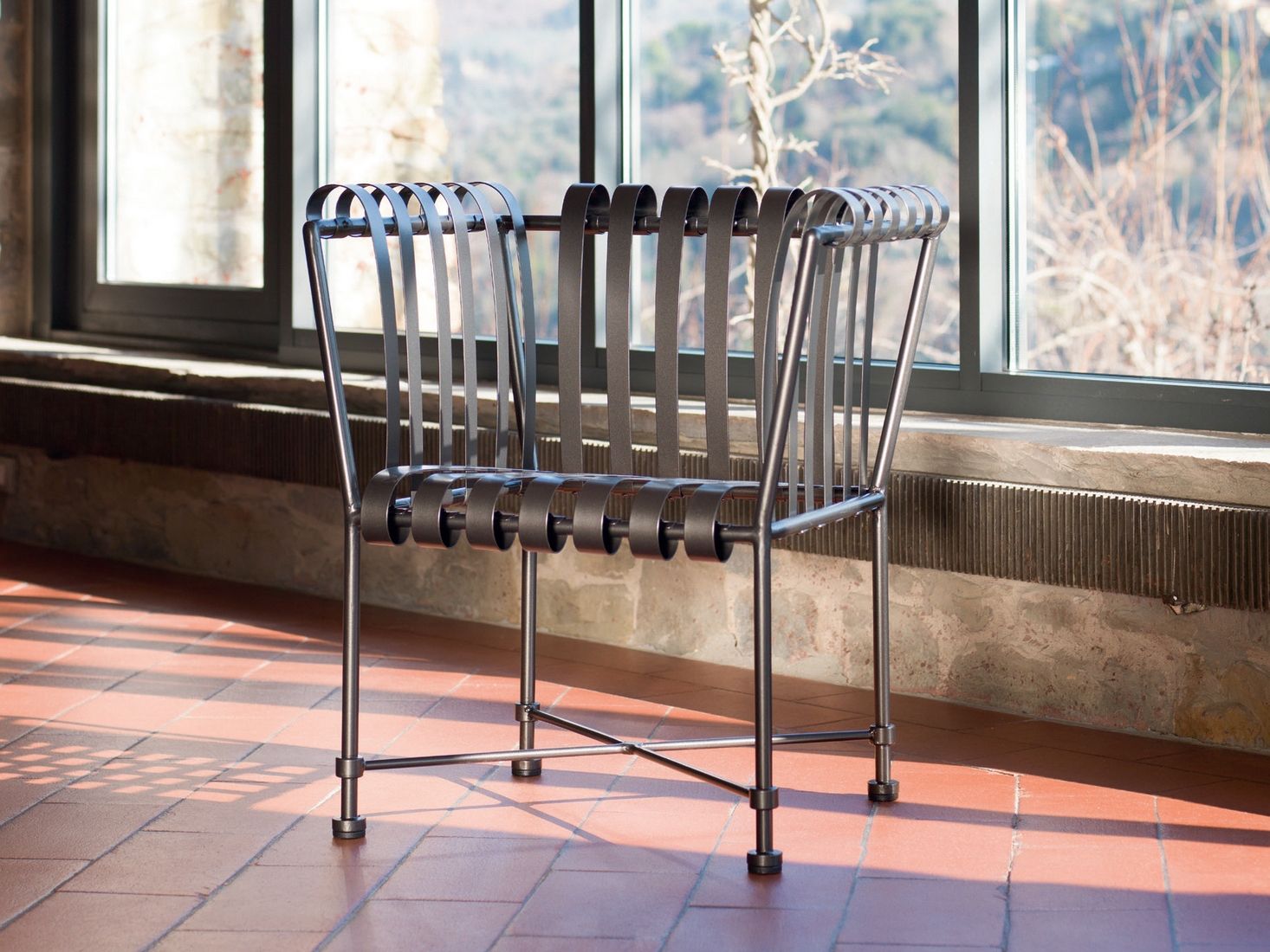 Стул для сада из нержавеющей стали с подлокотниками OFFICINACIANI Molle ARCH-00026082