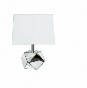 Лампа настольная белая на зеркальном основании 30x30x37,5 см GD-4407 GARDA DECOR ВАЗА 266869 Белый;зеркальный