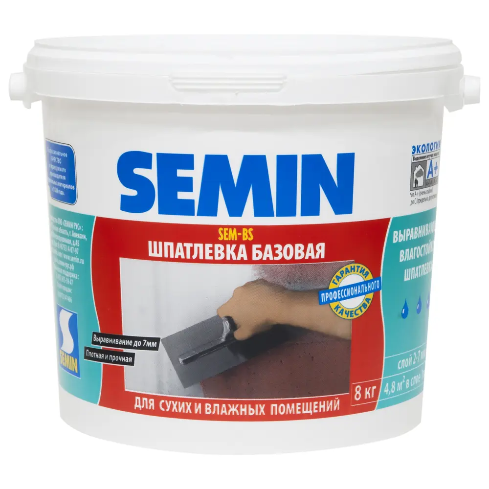Шпаклёвка базовая Semin Sem-BS, 8 кг STLM-2167897