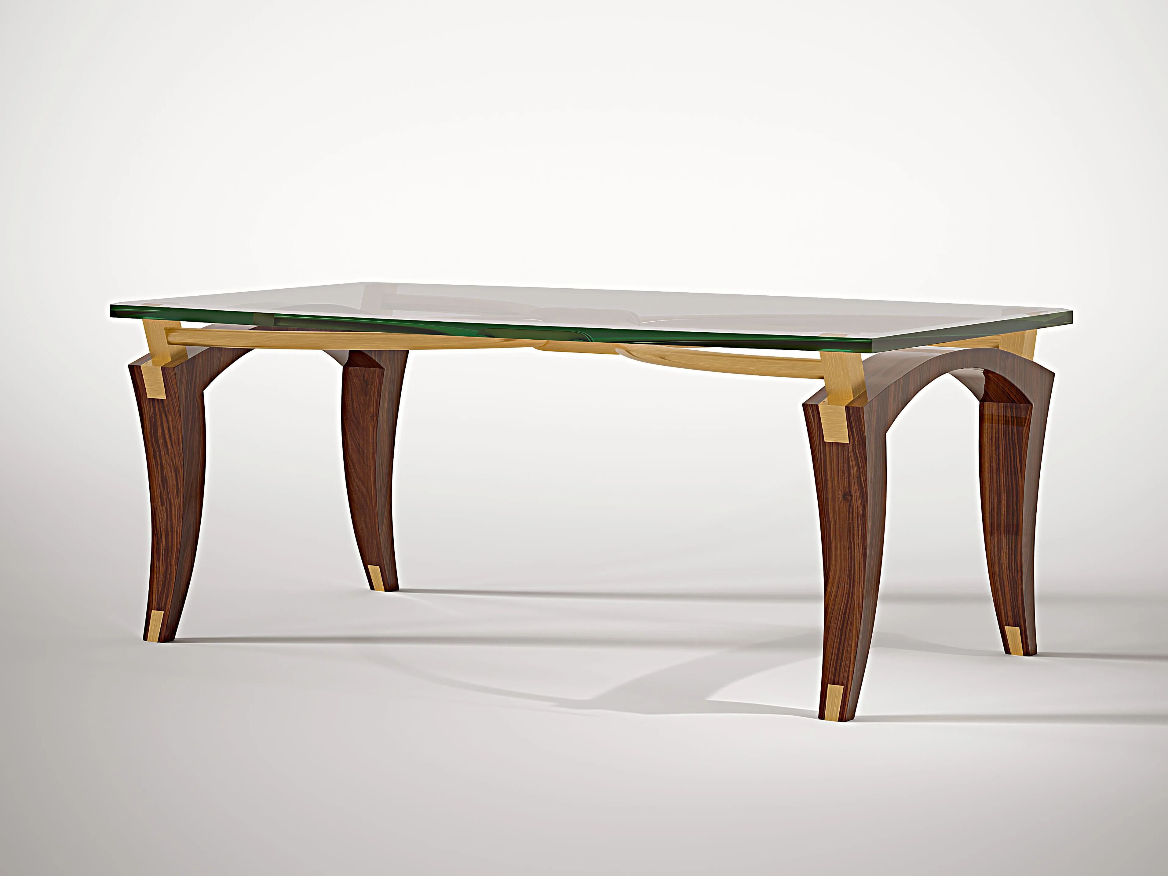 Деревянный прямоугольный стол с хрустальной столешницей Roman & Co ELLINGTHON ARCH-00040186