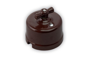 16100233 Двухклавишный выключатель , ретро цвет коричневый R-SW-22 Retrika